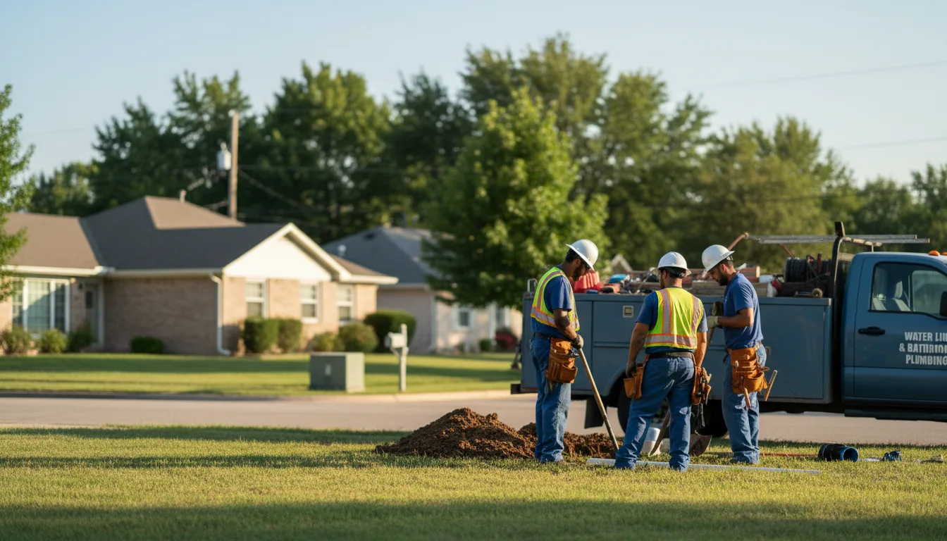 Residential water line and bathroom plumbing service in Wilson, OK